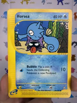 Horsea 84/147 Non-Holo Aquapolis E-Reader WOTC Pokemon Card LP/MP Condition 2002 - Image 1