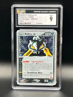 Rockets Raikou Ex 108/107 Holo Swirl -Pokemon Ex Deoxys- CGC 9 Mint- Secret Rare - Image 3