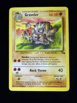 GRAVELER 37/62 UNCOMMON FOSSIL POKEMON UNLIMITED MP - Image 1