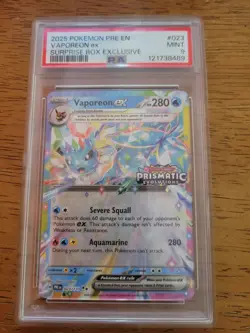 2025 POKEMON PRE EN-PRISMATIC EVOLUTIONS #023 VAPOREON EX PSA 9 Mint - Image 1