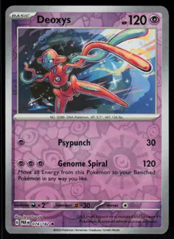 Deoxys 074/182 Rare Paradox Rift Pokemon Reverse Holo Near Mint - Image 1