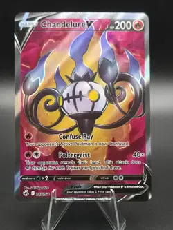 Chandelure V (Full Art) 247/264 Swsh08: Fusion Strike Holo Pokemon - NM - Image 1