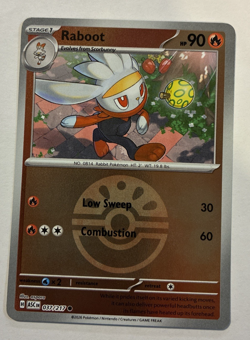 Raboot Reverse Holo Pokeball Ascended Heroes #037/217 Pokemon 2026 NM - Image 1