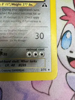 Pokemon TCG Forretress 2/75 Neo Discovery Holo Swirl Rare MP Vintage WOTC - Image 2