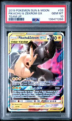 Pikachu & Zekrom Gx 33/181 Team Up Pokemon PSA 10 - Image 1