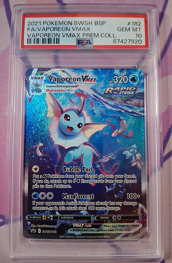Pokemon Vaporeon VMAX Alt Art Promo SWSH182 PSA 10 GEM MINT - Image 1