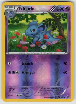 Nidorina 67/160 Uncommon Primal Clash Pokemon Reverse Holo Near Mint - Image 1