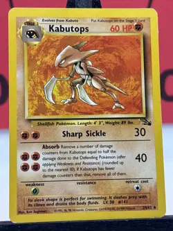Kabutops 24/62 Fossil WOTC Pokemon TCG Regular Rare 1999 MP - Image 3