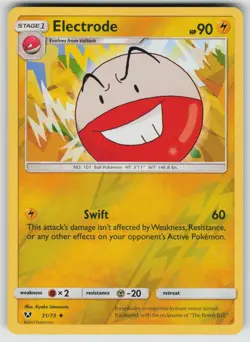 Electrode 31/73 Uncommon Shining Legends Pokemon Reverse Holo Near Mint - Image 1