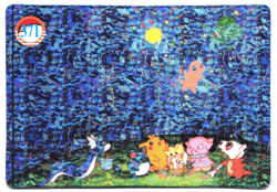 1999 Vintage Pocket Monsters Vending Prism 371 Night Sky Pikachu & Friends - Image 1