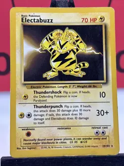 Electabuzz 020/102 Base Set WOTC Pokemon TCG Regular Rare 1999 LP - Image 3