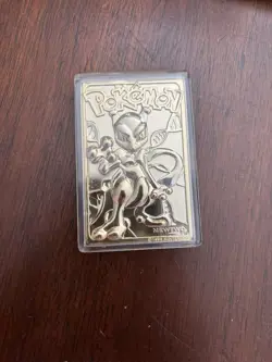 1999 Burger King Pokemon TCG Mewtwo Oversized Metal Foil Promo Card - Image 1
