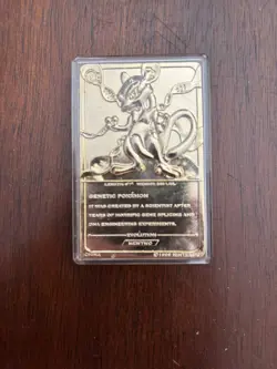 1999 Burger King Pokemon TCG Mewtwo Oversized Metal Foil Promo Card - Image 2