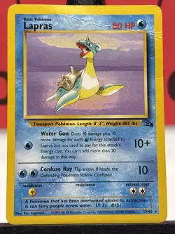 Lapras 25/62 Fossil WOTC Pokemon TCG Regular Rare 1999 MP - Image 3