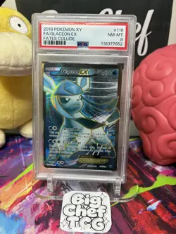 2016 POKEMON XY FATES COLLIDE #116 FA/GLACEON EX FATES COLLIDE PSA 8 - Image 2