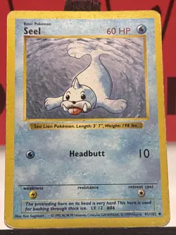 Seel 41/102 Base Set SHADOWLESS Regular Common Pokemon TCG 1999 WOTC HP - Image 3