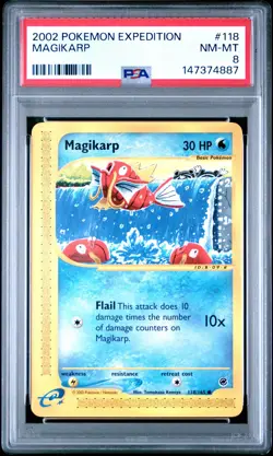 2002 POKEMON EXPEDITION #118 MAGIKARP PSA 8 - Image 1