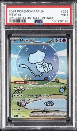 2024 POKEMON PAF EN-PALDEAN FATES SPECIAL ILLUSTRATION RARE #232 MEW EX PSA 9 - Image 1