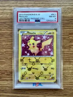 2013 Pokemon Legendary Treasures Radiant Collection Pikachu RC7 PSA 8 - Image 1