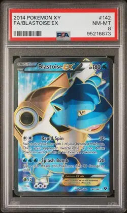 PSA 8 Blastoise EX 2014 Pokemon XY #142 Full Art Holo Mint - Image 1