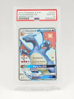 2019 POKEMON SUN & MOON HIDDEN FATES #SV49 FA/CHARIZARD GX HIDDEN FATES PSA 10 - Image 1