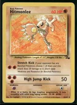 1999 Pokemon Fossil Hitmonlee 22/62 Rare Non-Holo English Near Mint - Image 1