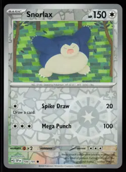 Snorlax 144/191 Common Surging Sparks Pokemon Reverse Holo Near Mint - Image 1