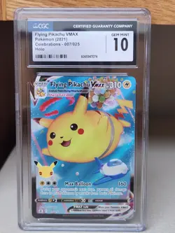 Pokemon TCG Celebrations Pikachu VMAX 007 CGC 10 Gem Mint Flying Pikachu - Image 1