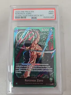 2025 ONE PIECE EN LEARN TOGETHER DECK SET #020 RORONOA ZORO PSA 9 - Image 1