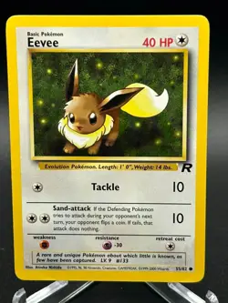 Pokemon TCG Eevee 55/82 Team Rocket Non-Holo Vintage LP - Image 1