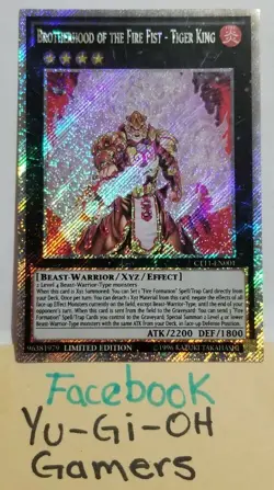 YUGIOH BROTHERHOOD OF THE FIRE FIST TIGER KING CT11 SECRET LIGHT PLAYED - Image 1