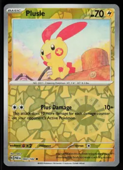 Plusle 060/182 Common Paradox Rift Pokemon Reverse Holo Near Mint - Image 1