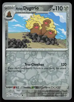 Alolan Dugtrio 123/191 Uncommon Surging Sparks Pokemon Reverse Holo Near Mint - Image 1