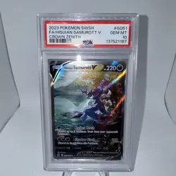 Hisuian Samurott V GG51/GG70 PSA 10 Alternate Art Crown Zenith - Pokemon TCG - Image 1