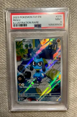 Pokemon TCG Riolu 215/198 SV01 Scarlet & Violet IR Holo EN PSA 9 - Image 1