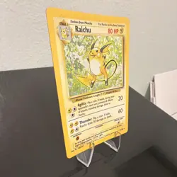 Pokemon TCG Raichu 14/102 Base Set Unlimited Holo Rare 1999 EN 80 HP - Image 2