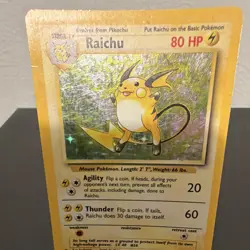 Pokemon TCG Raichu 14/102 Base Set Unlimited Holo Rare 1999 EN 80 HP - Image 4