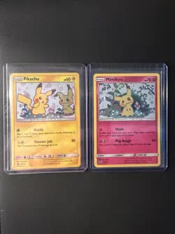 Pokemon Sun & Moon Pikachu (SM162) & Mimikyu (SM163) Black Star Promos Set - NM - Image 1
