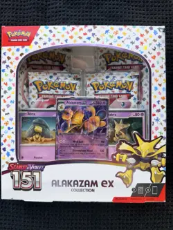 Pokemon TCG Scarlet and Violet - 151 Alakazam ex Collection Box - 4 Packs 820650855269 - Image 1