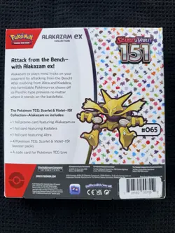 Pokemon TCG Scarlet and Violet - 151 Alakazam ex Collection Box - 4 Packs 820650855269 - Image 2
