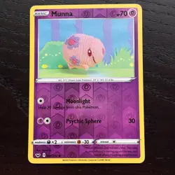 Munna 087/202 Pokemon Sword & Shield Base Set Reverse Holo Common Card NM - Image 1