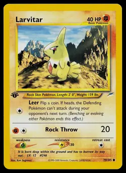 Pokemon Card - Larvitar Neo Destiny 70/105 1st Edition Common - Image 1