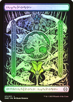 MTG - Forest - Foil - Full Art - Phyrexia: All will be One - Magic the Gathering - Image 1