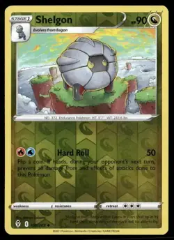2021 Evolving Skies Set Pokemon Card 108 Shelgon Reverse Foil NM - Image 1