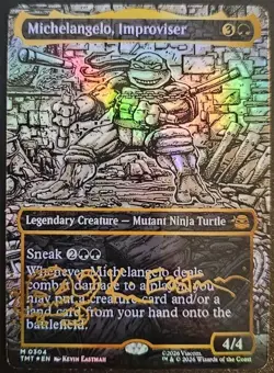 Michelangelo, Improviser (Borderless) (Gold-Stamped Signature) Teenage Mutant... - Image 1