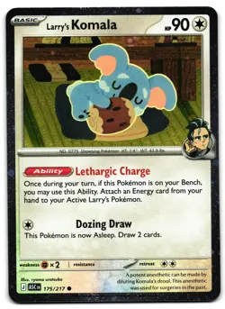 Larry's Komala 175/217 - 🌊 ME: Ascended Heroes Cosmos Holo SWIRL Pokemon 🖤- LP - Image 1