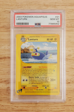 Pokemon PSA 10 GEM MINT 2003 Lanturn Aquapolis 21/147 Rare Card - Image 1