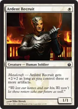 1 x Ardent Recruit - Foil - Mirrodin Besieged - NM-Mint - MTG - Image 1