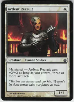 Ardent Recruit Mirrodin Besieged Common Magic: The Gathering Foil LP - Image 1