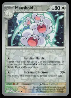 Maushold 158/191 Uncommon Surging Sparks Pokemon Reverse Holo Near Mint - Image 1